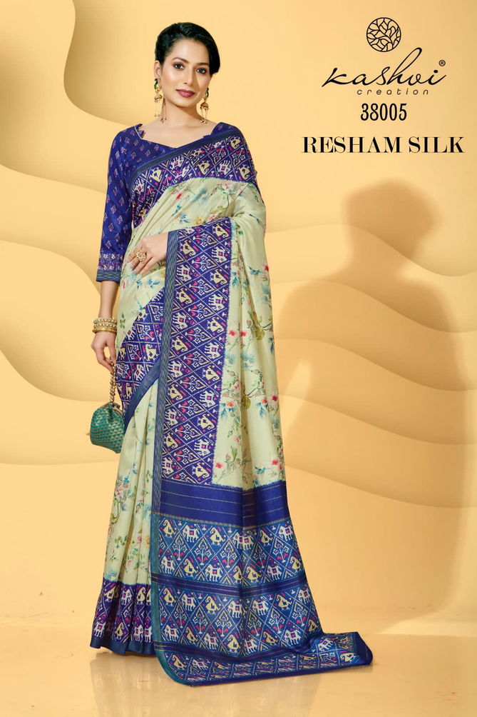 Kashvi Resham Silk 38001-38010 Wholesale Printed Sarees Catalog